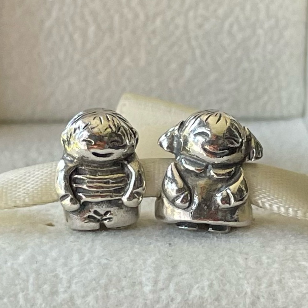 Authentic Pandora Sterling Silver 925 Boy and Girl Set Charm - Picture 3 of 4